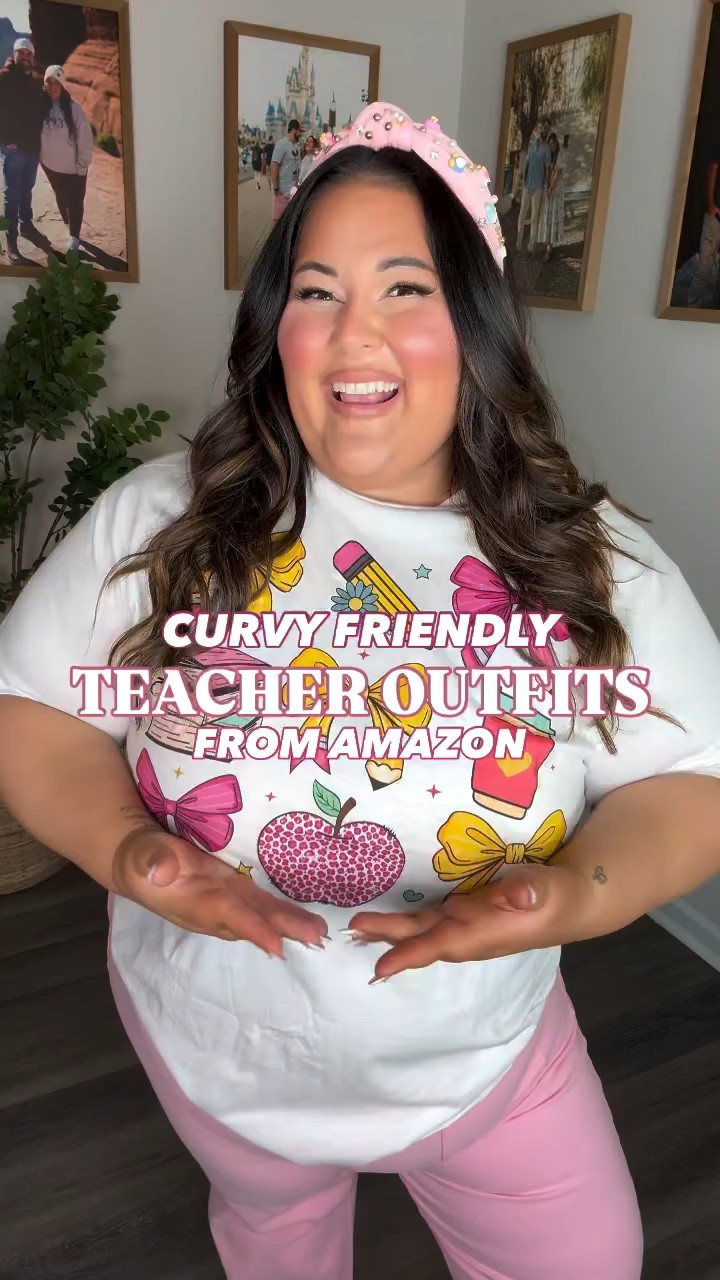 Curvy friendly teacher outfit ideas! ☺️💗📝 I was way overdue for some new teacher outfit inspo, so I hope you all love these looks as much as I do!! All super comfortable, and paired perfectly with my most worn slip on sneakers! 🥰

#LTKPlusSize #LTKWorkwear #LTKootd
