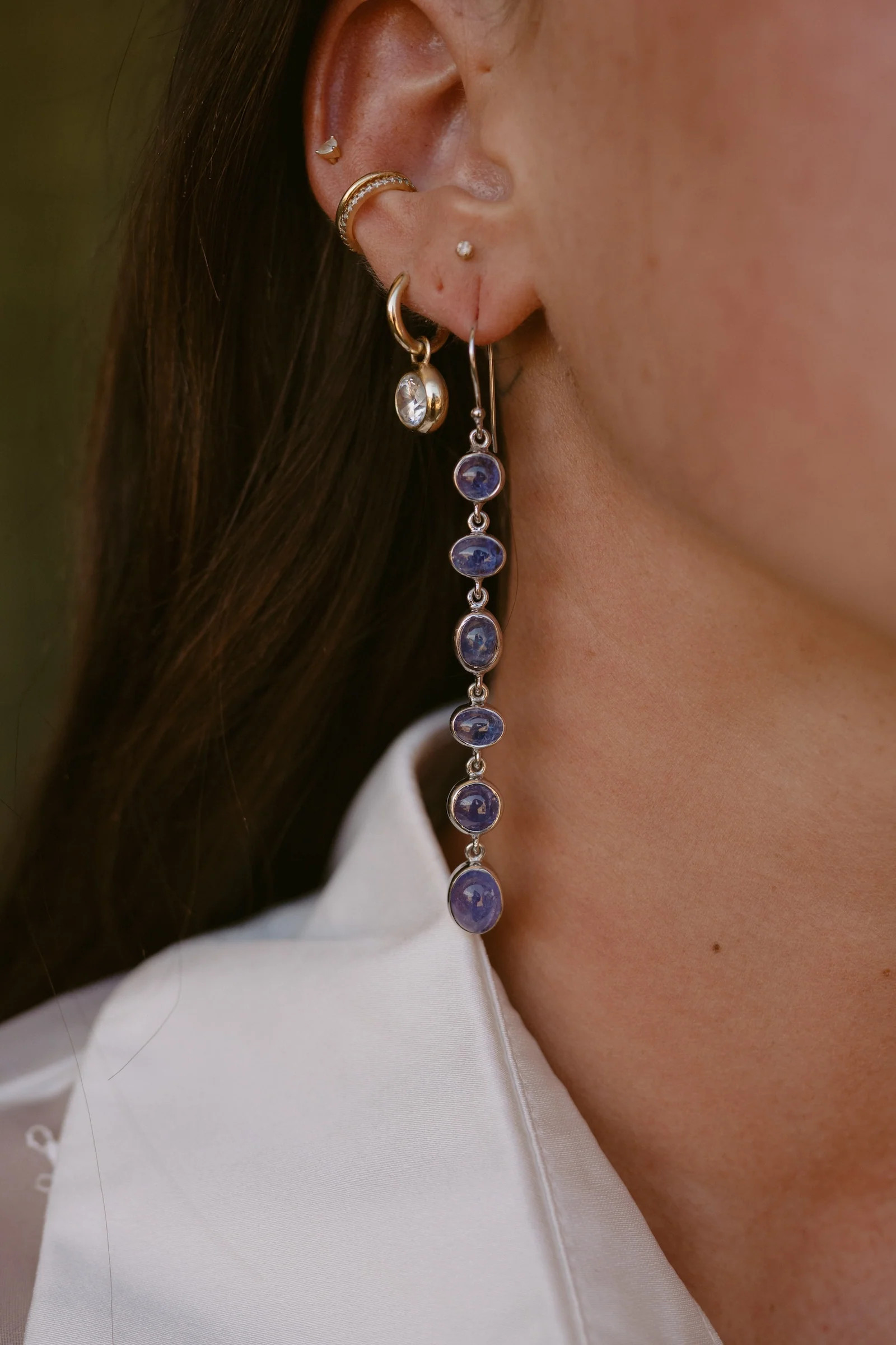 France Earrings | Tanzanite | Goldie Lew Jewelry, LLC