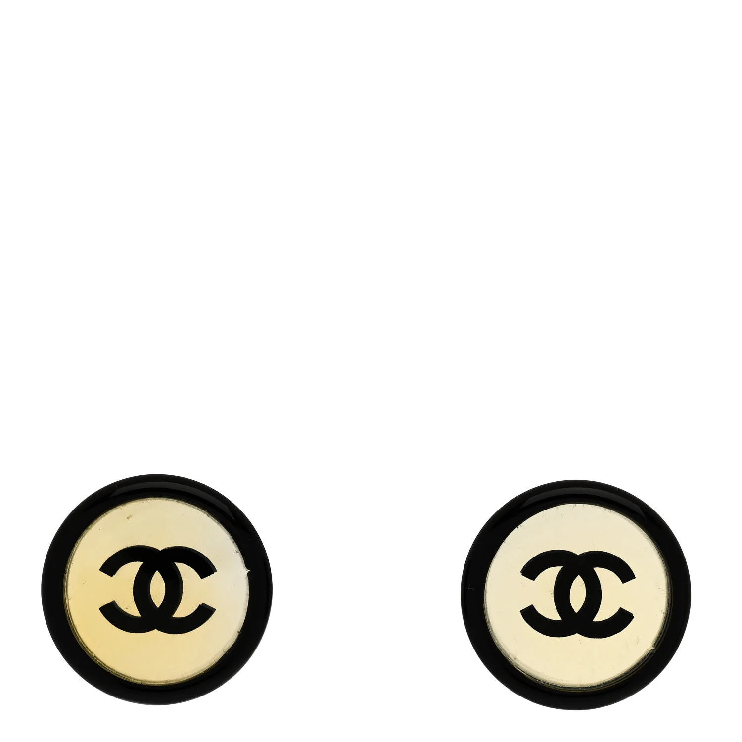 Mirror CC Clip On Earrings Black | FASHIONPHILE (US)