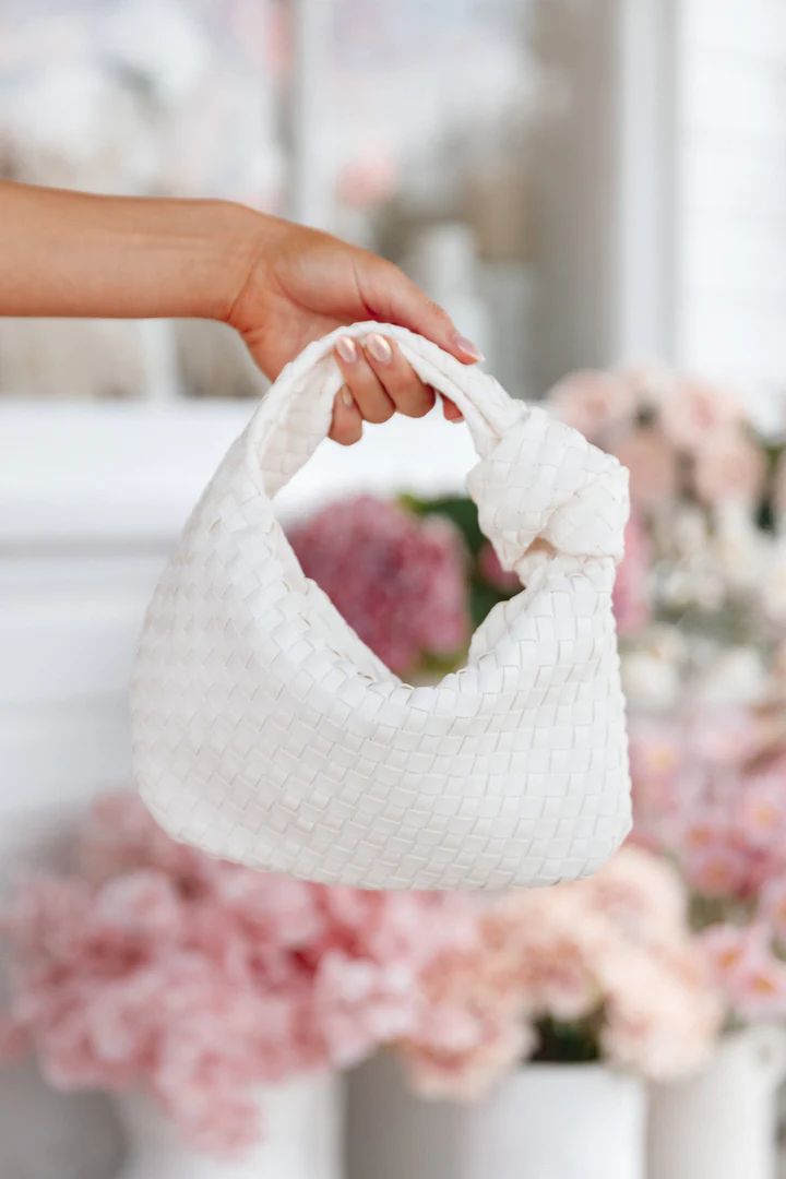 Alma Woven Shoulder Bag - White | Petal & Pup (US)