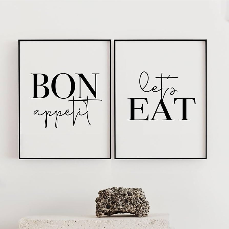 Bon Appetit Let's Eat - 11x14 Inch Wall Art Print, High-Quality White Pearl Paper, No Frame Inclu... | Amazon (US)