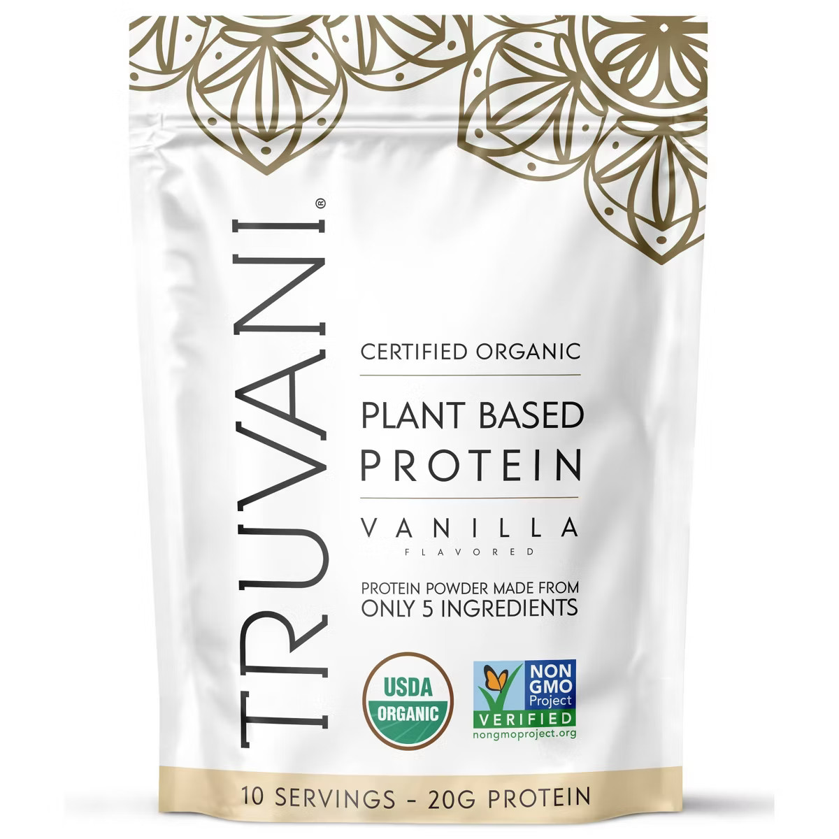 Truvani Organic Plant Based Vegan Protein Powder - Vanilla - 8.75oz/10 Servings: Certified Gluten... | Target