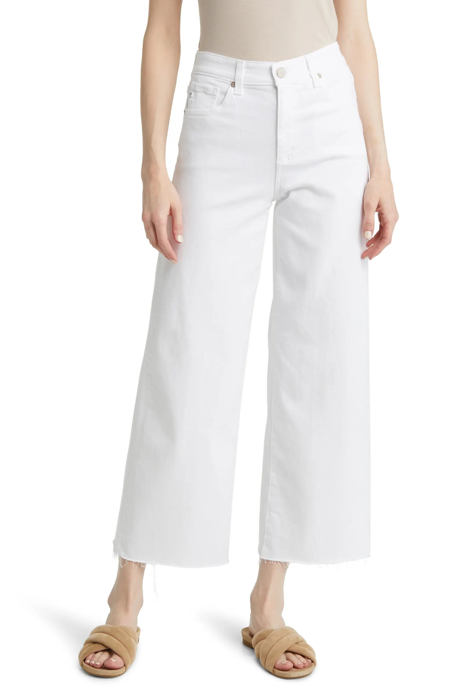 Saige High Waist Ankle Wide Leg Jeans | Nordstrom