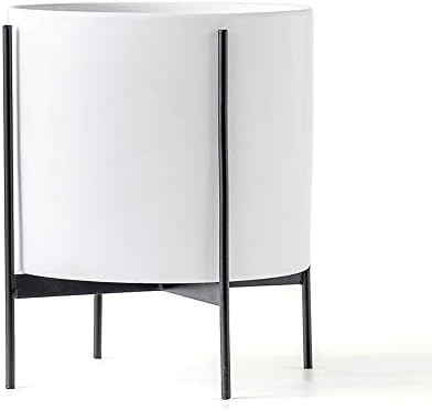 Kimisty 10 Inch Ceramic Planter with Stand, Zoe Mid Century Modern Pot with Black Iron Metal Plan... | Amazon (US)