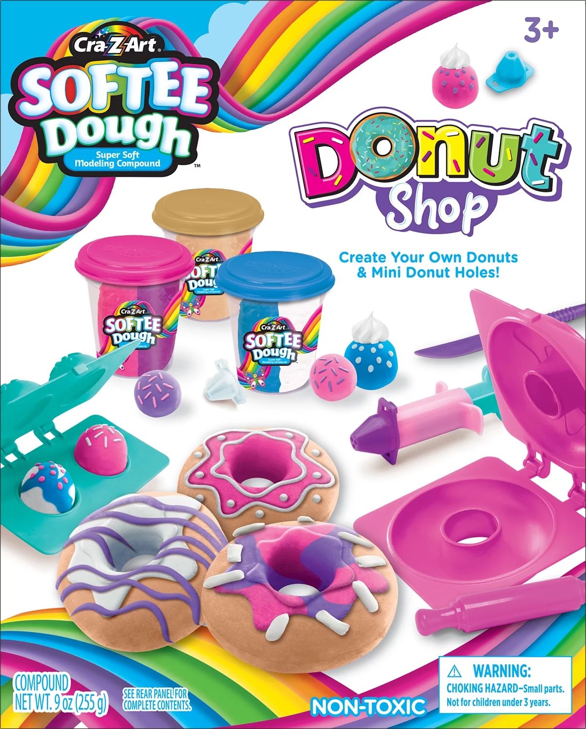 Cra-Z-Art Softee Dough Donut Maker Kit Pink, Blue & Yellow Dough | Walmart (US)