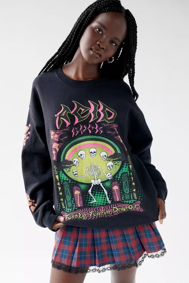 Project Social T Acid Rock Skeleton Long Sleeve Top | Urban Outfitters (US and RoW)