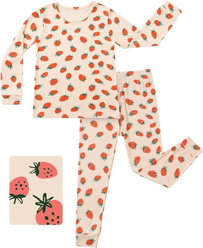 Bamboo Viscose Baby Boys Girls Pajama Sets 2-8Y Toddler Kids Softness Two Piece Long-Sleeve Snug ... | Amazon (US)