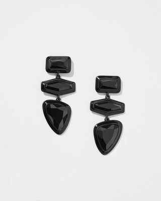 Black Linear Drop Earrings | Chico's
