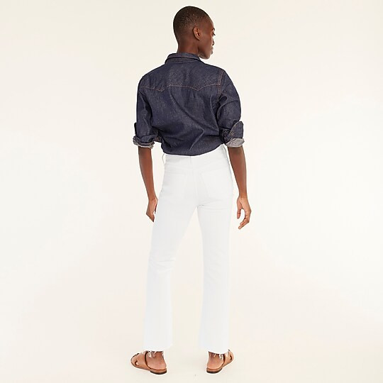 Petite 10" demi-boot crop jean in white | J. Crew US