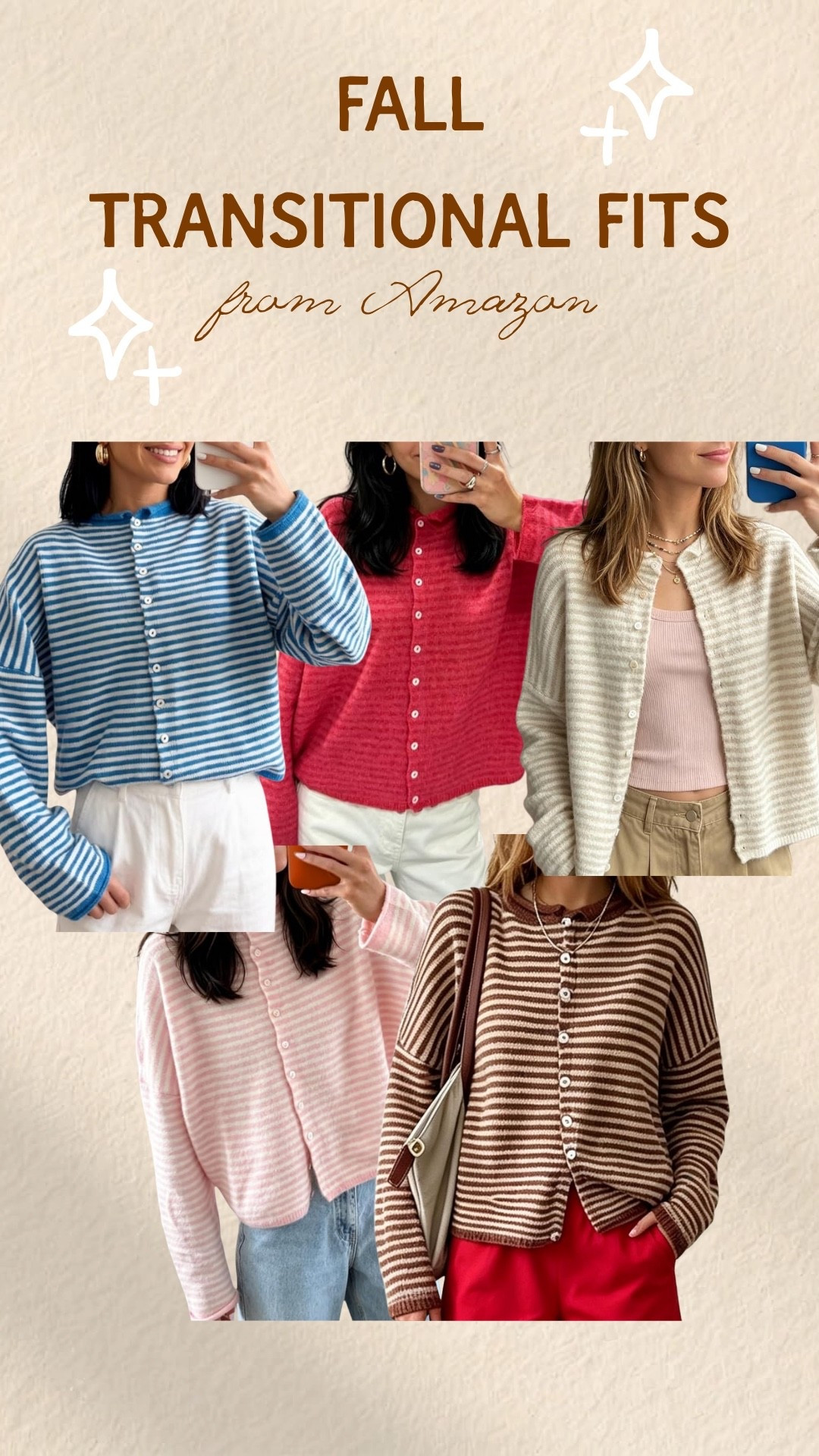 Fall transitional strip sweaters that are perfect for the season! On Amazon 🤎🍂

#LTKgrwm #LTKootd