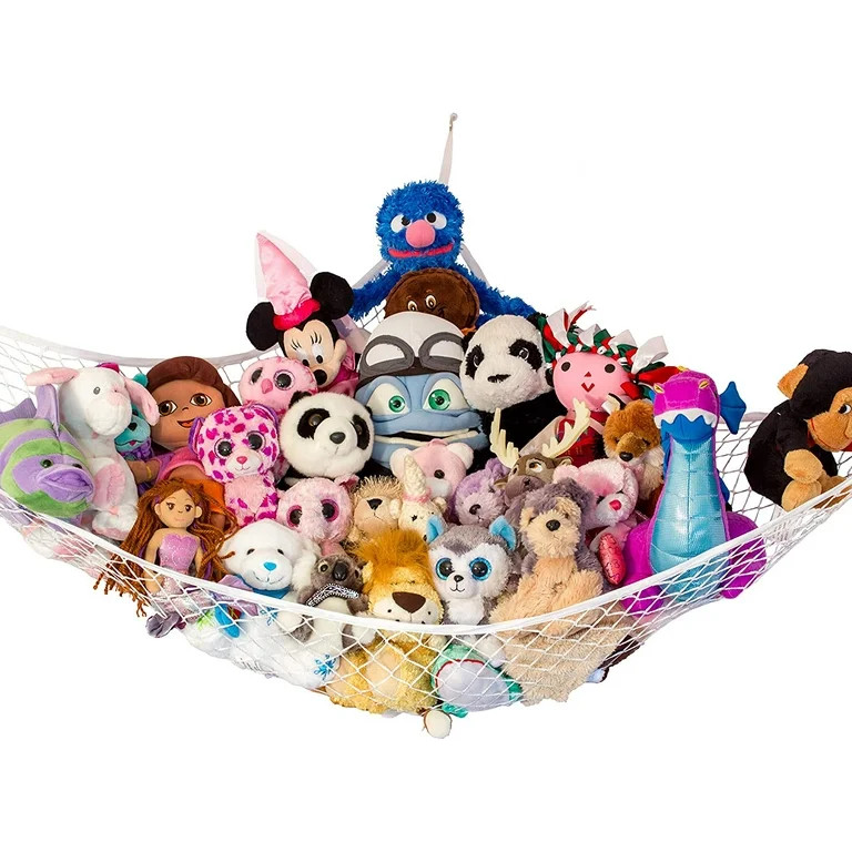 Lilly's Love Stuff Animal Storage Hammock, Polyester Toy Hanging Organizers, Unisex, White, 1Pack | Walmart (US)