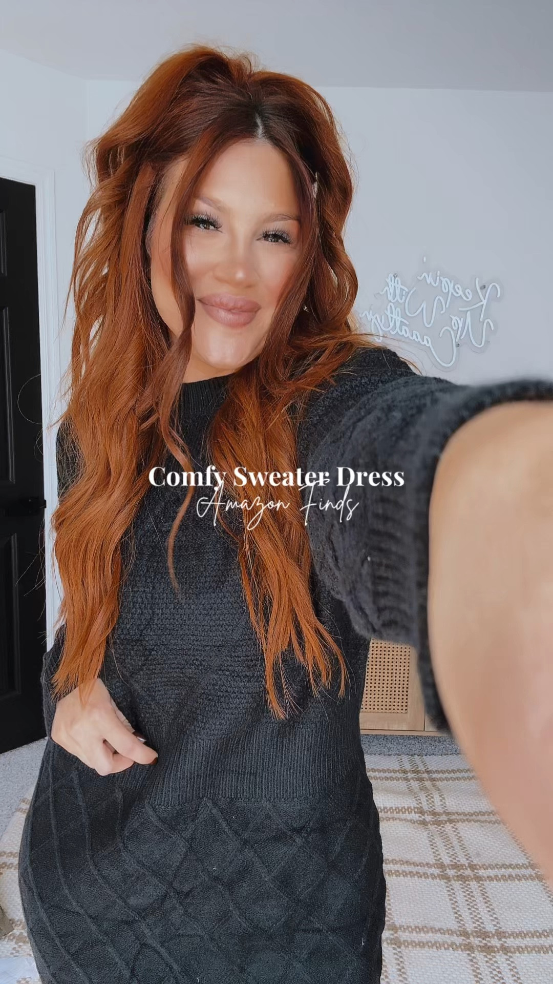 wearing a medium but could have sized down to a small! #amazon #amazonhaul #amazonootd #fallootd #sweaterdress 

#LTKShoeCrush #LTKVideo #LTKStyleTip