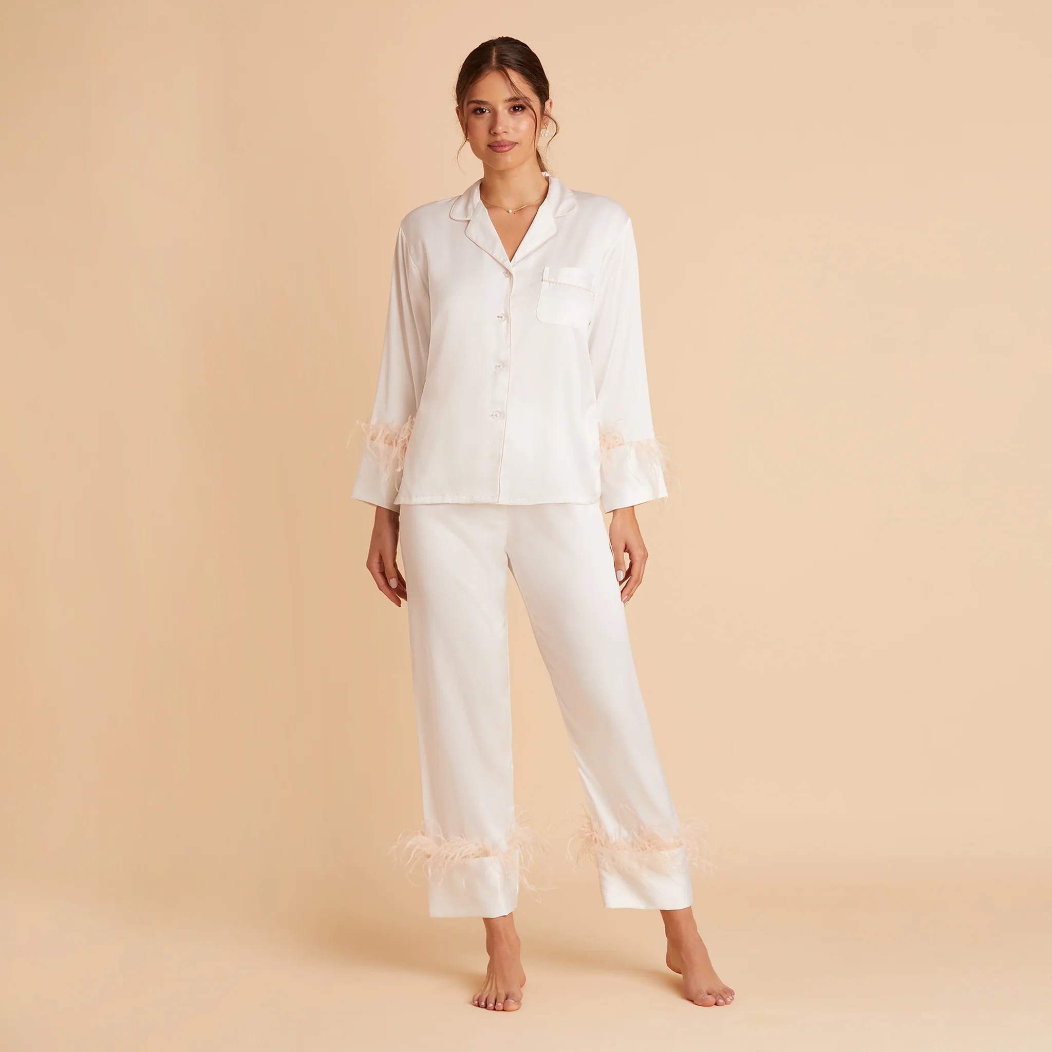 Feathered Pajama Set - Blush | Birdy Grey