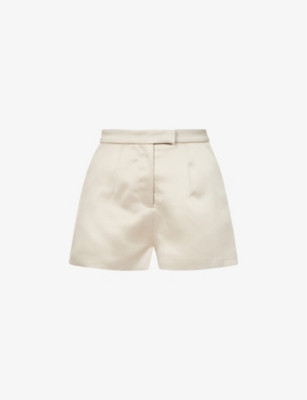 BONDED SATIN SHORTS IN MINK | Selfridges