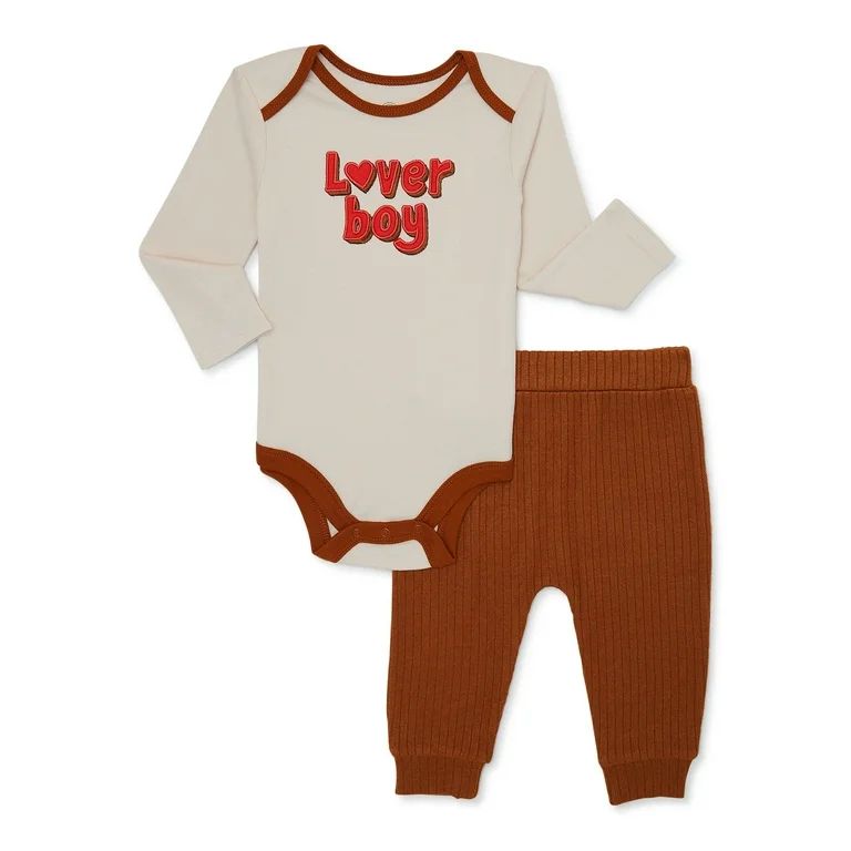 Wonder Nation Baby Boy Valentine's Day Outfit Set, 2-Piece, Sizes 0M-24M | Walmart (US)