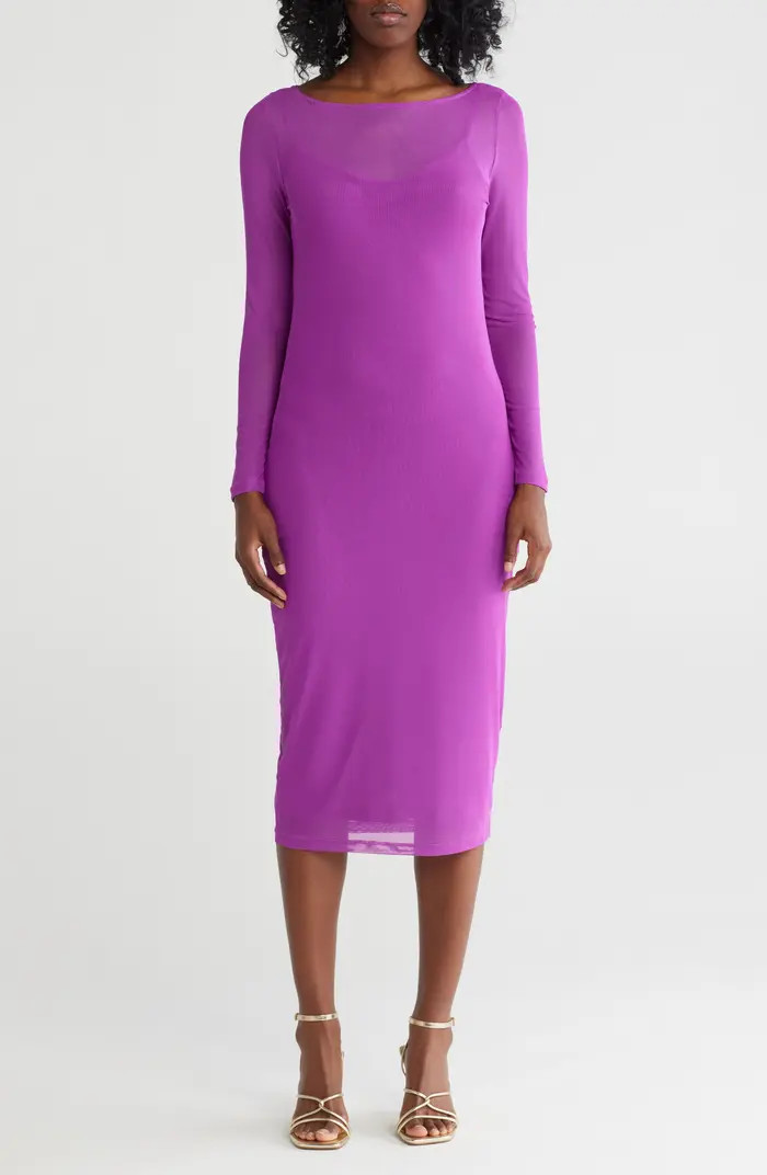 Steve Madden Long Sleeve Mesh Dress | Nordstromrack | Nordstrom Rack