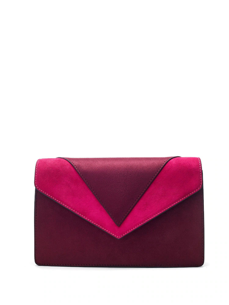 Moda in Pelle Red Livelia Clutch V-Shape Clutch Bag | Next EU
