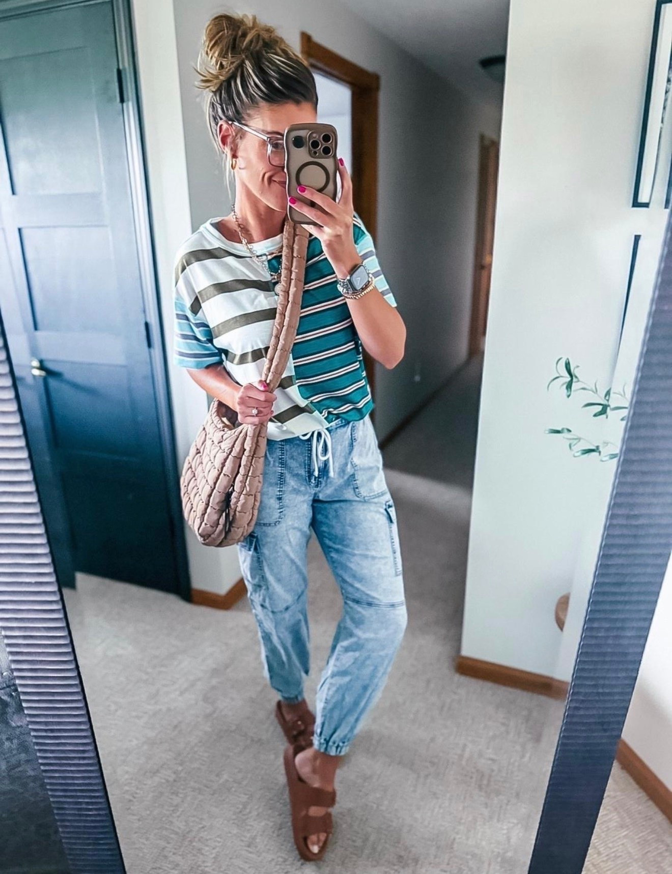 When you want to wear jeans, but also want to be comfy. These denim joggers feel like pjs but are so cute to wear out and about. 
Wearing medium in tee and joggers 

#LTKStyleTip #LTKSeasonal