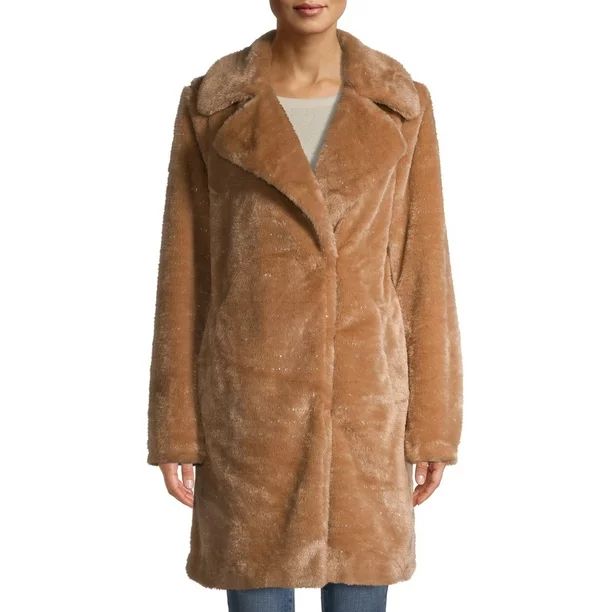 Mark Alan Women’s Single Breasted Faux Fur Coat | Walmart (US)