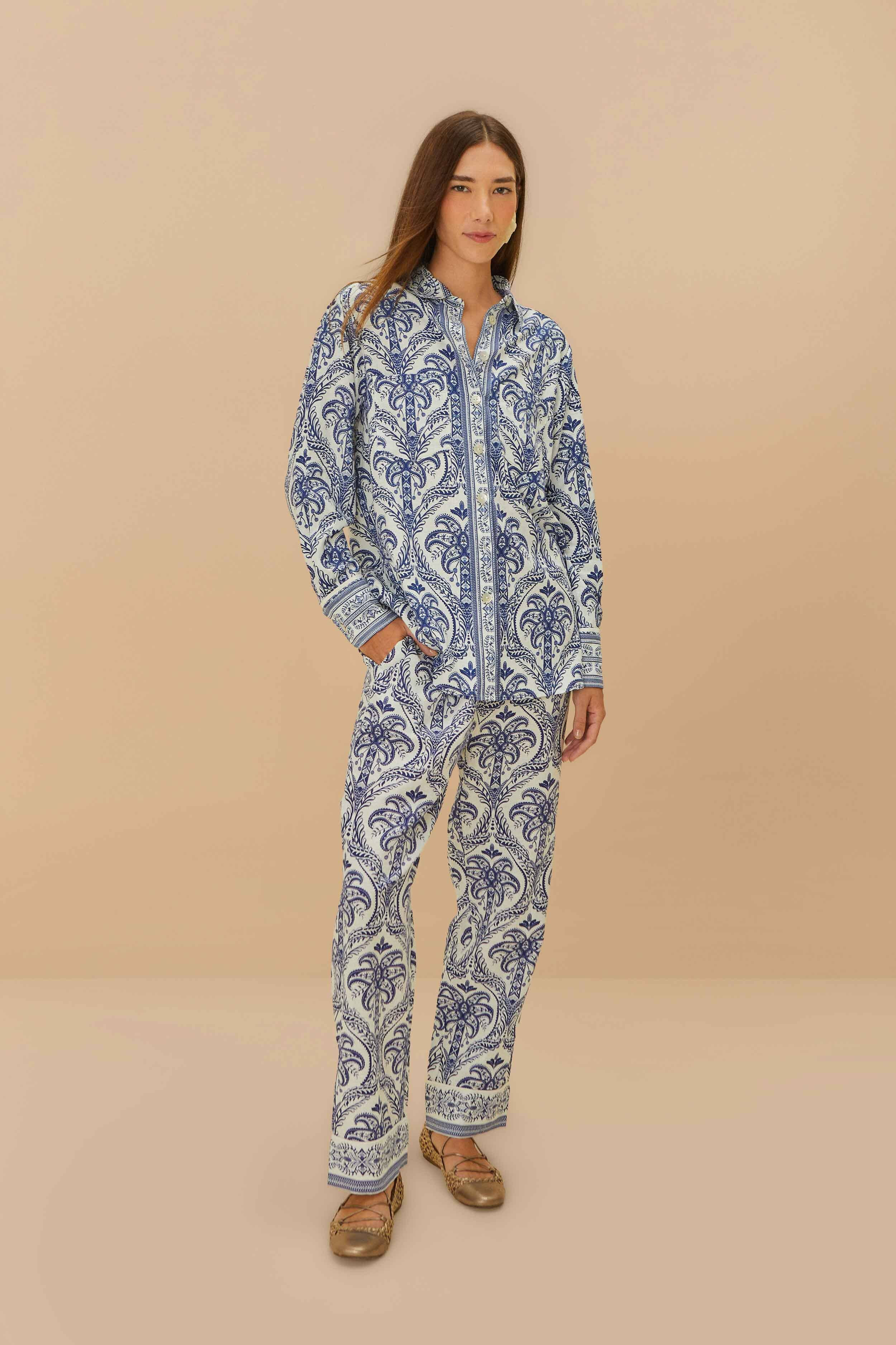 Off-White Tropical Cameo LENZING™ ECOVERO™ Euroflax™ Pajama Pants | FarmRio (US)