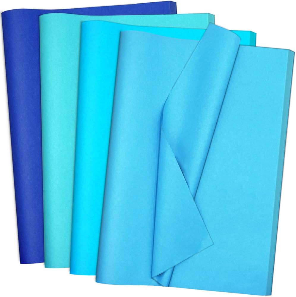 Jkopsnr 120 Sheets Blue Tissue Paper 20x14 Inches Blue Tissue Paper for Bags Blue Wrapping Tissue... | Amazon (US)