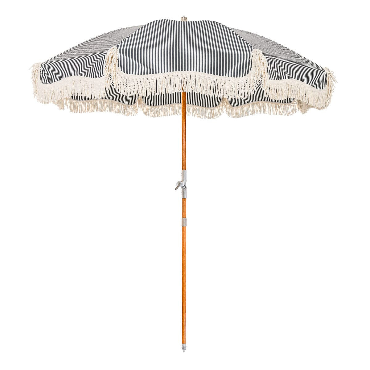Navy Striped Premium Beach Umbrella | Business & Pleasure Co.