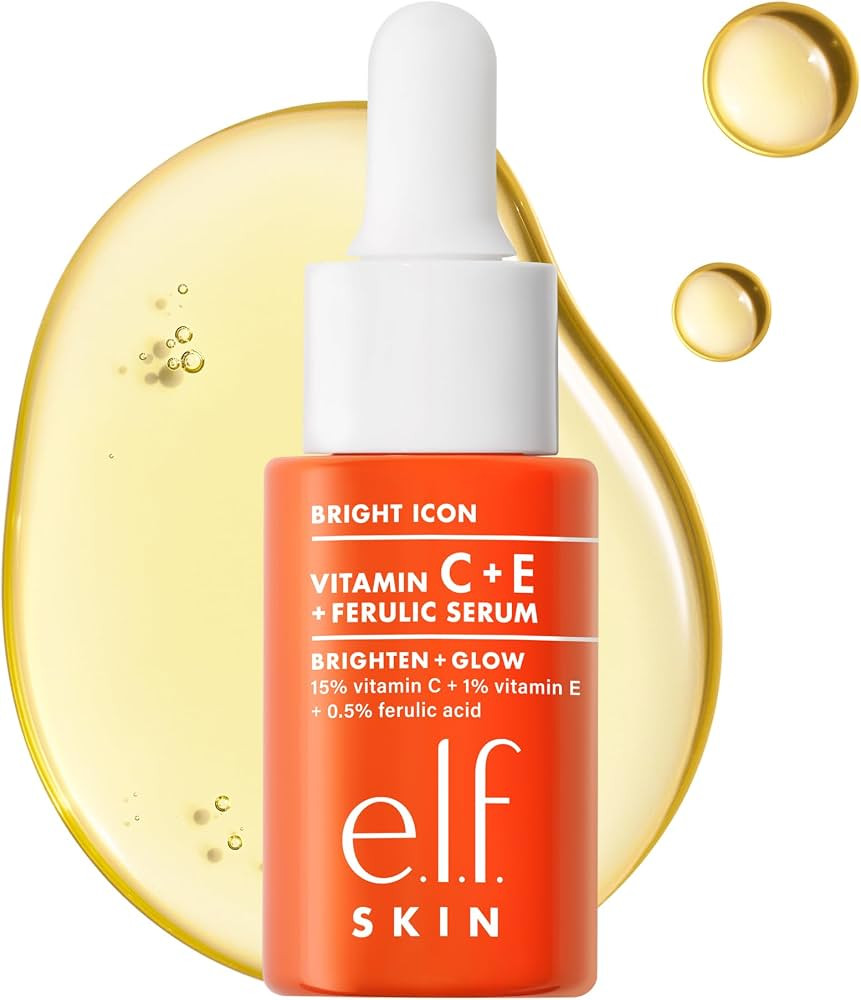 e.l.f. SKIN Bright Icon Vitamin C + E + Ferulic Face Serum Mini, Brightening & Soothing with 15% ... | Amazon (US)