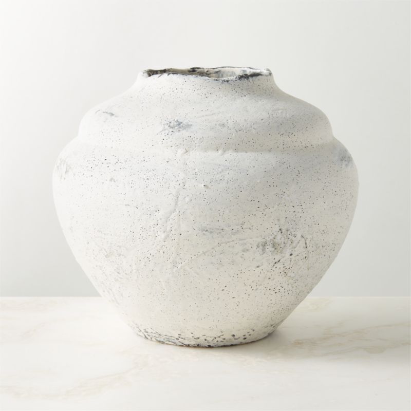 Canby Round White Ceramic Vase + Reviews | CB2 | CB2