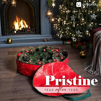 Heavy Duty Wreath Storage Bag 24 Inch, 1-Pack - Christmas Wreath Storage Container Red - Waterpro... | Amazon (US)
