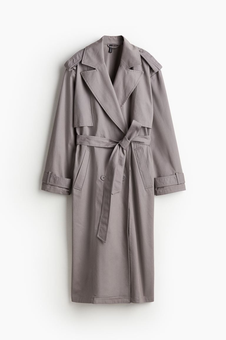 Twill Trench Coat - Gray - Ladies | H&M US | H&M (US + CA)