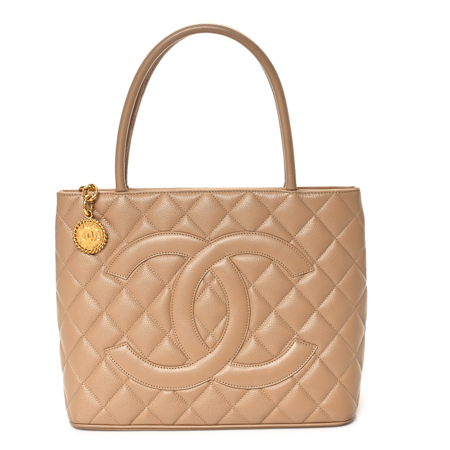 Caviar Quilted Medallion Tote Beige | FASHIONPHILE (US)