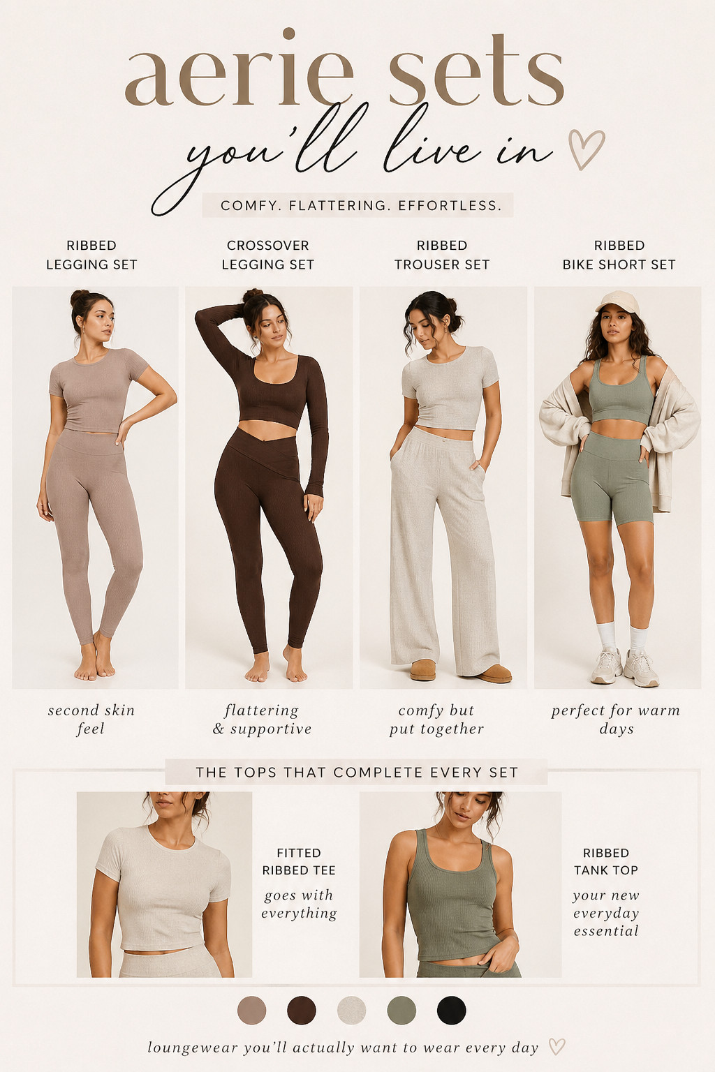 Comfy but still put together is the vibe lately 🤍
I’ve been living in these ribbed sets + easy tops from Aerie — they’re soft, flattering, and actually look like an outfit

perfect for errands, lounging, or throwing on and going

linked all my favorites here ✨ 

 #LTKootd #LTKTravel