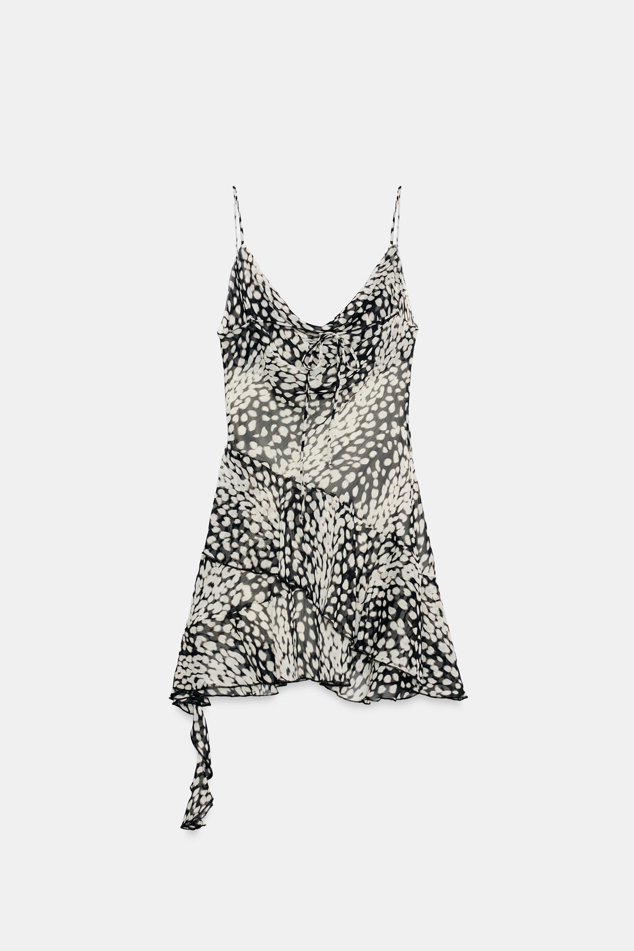 ASYMMETRIC PRINTED MINI DRESS | Zara UK