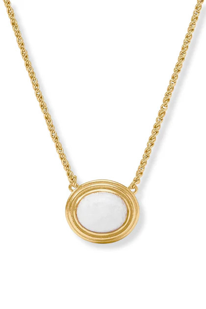 Julie Vos Portofino White Jade Solitaire Necklace | The Willow Tree