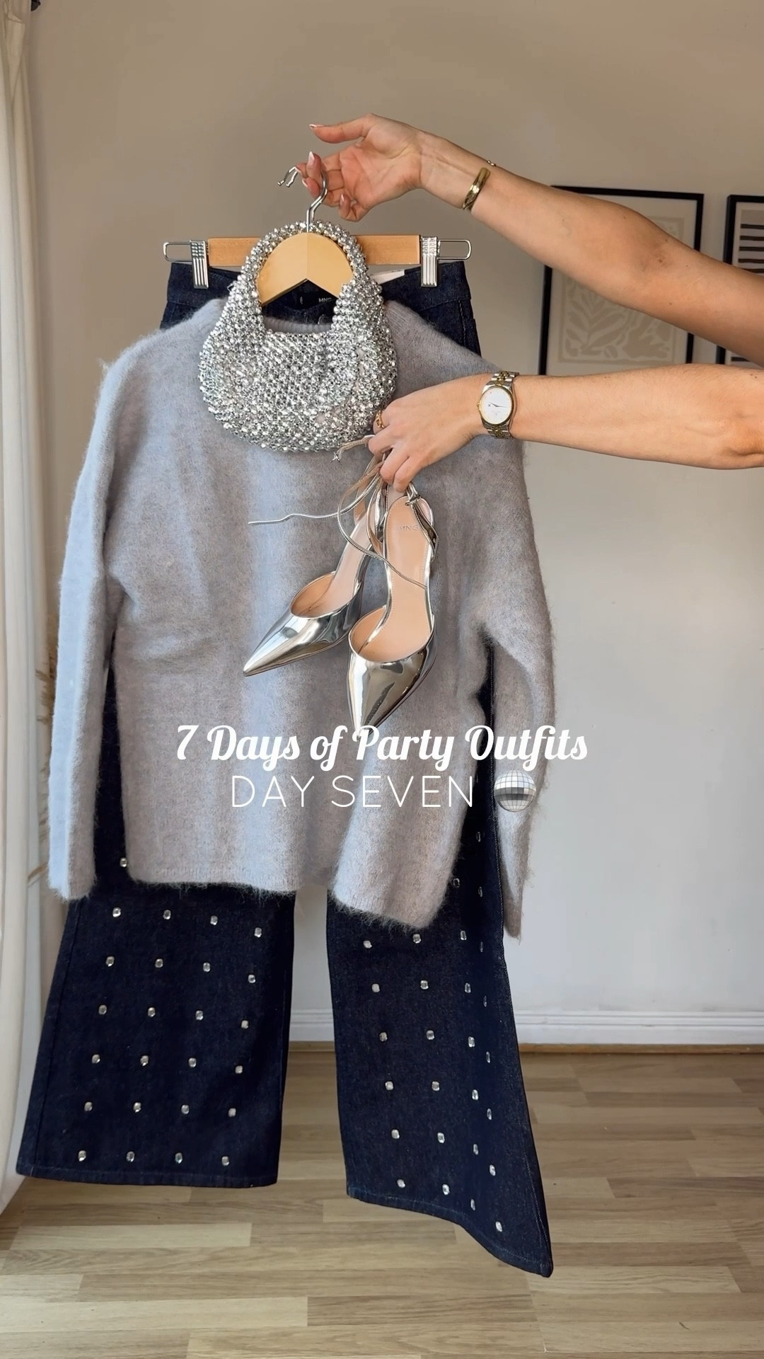 7 days of party outfits: day seven 🪩 these jeans are AMAZING!!! 

#LTKuk #LTKfestive #LTKpartywear