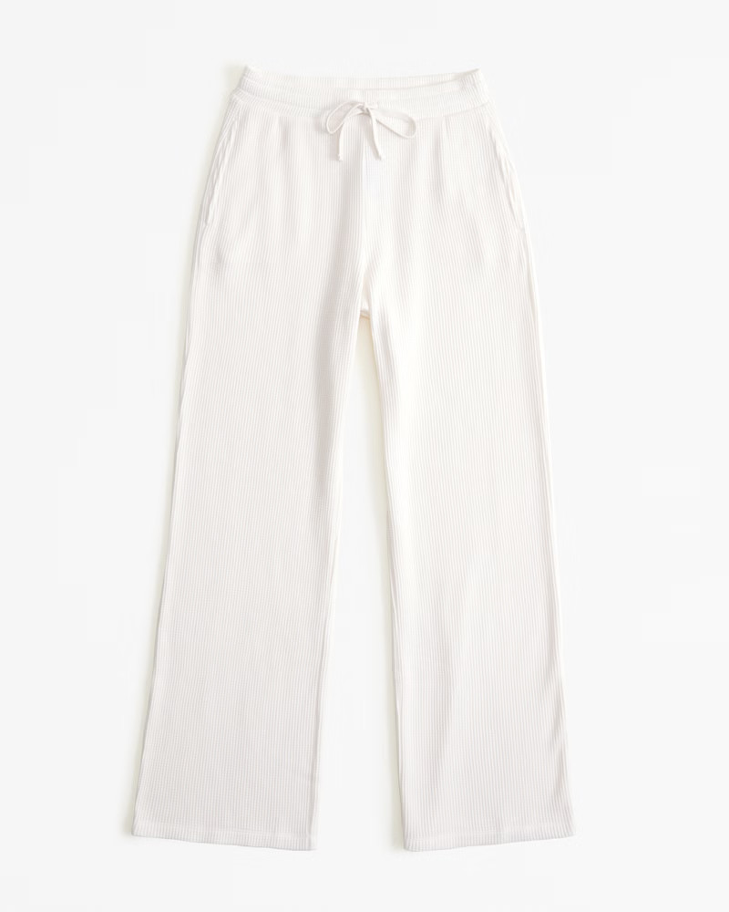 Women's Lounge Waffle Straight Leg Pant | Women's Bottoms | Abercrombie.com | Abercrombie & Fitch (US)