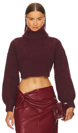x REVOLVE Safia Peek A Boo Crop in Eggplant | Revolve Clothing (Global)