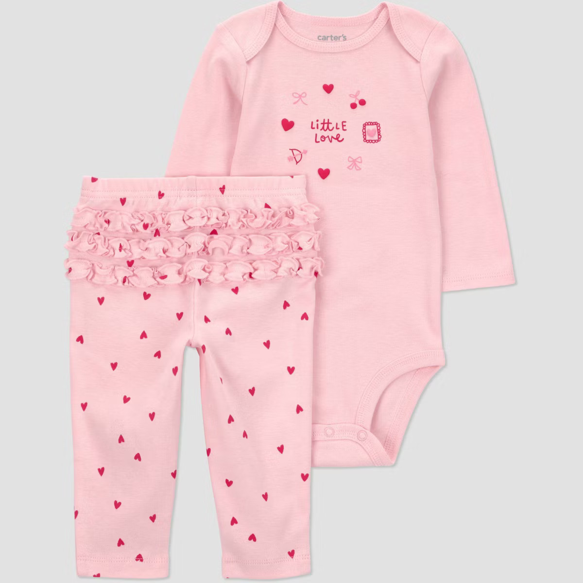 Carter's Just one you® Baby Girls' 2pc Valentines Day Little Love Bodysuit and Pull-On Pants Set... | Target