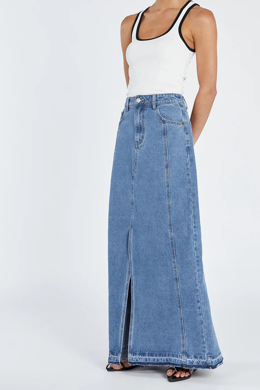 LENNON VINTAGE BLUE DENIM MAXI SKIRT | DISSH