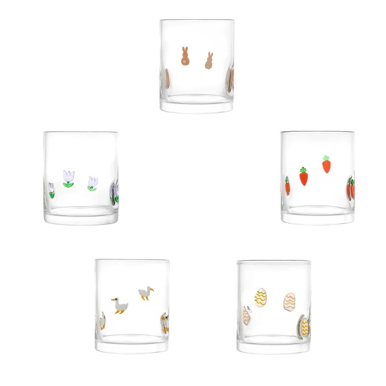 Leutsin 12 fl oz Easter Glass Cup - Clear Flower Charm Drinking Glasses,Adorable Holiday Themed D... | Walmart (US)