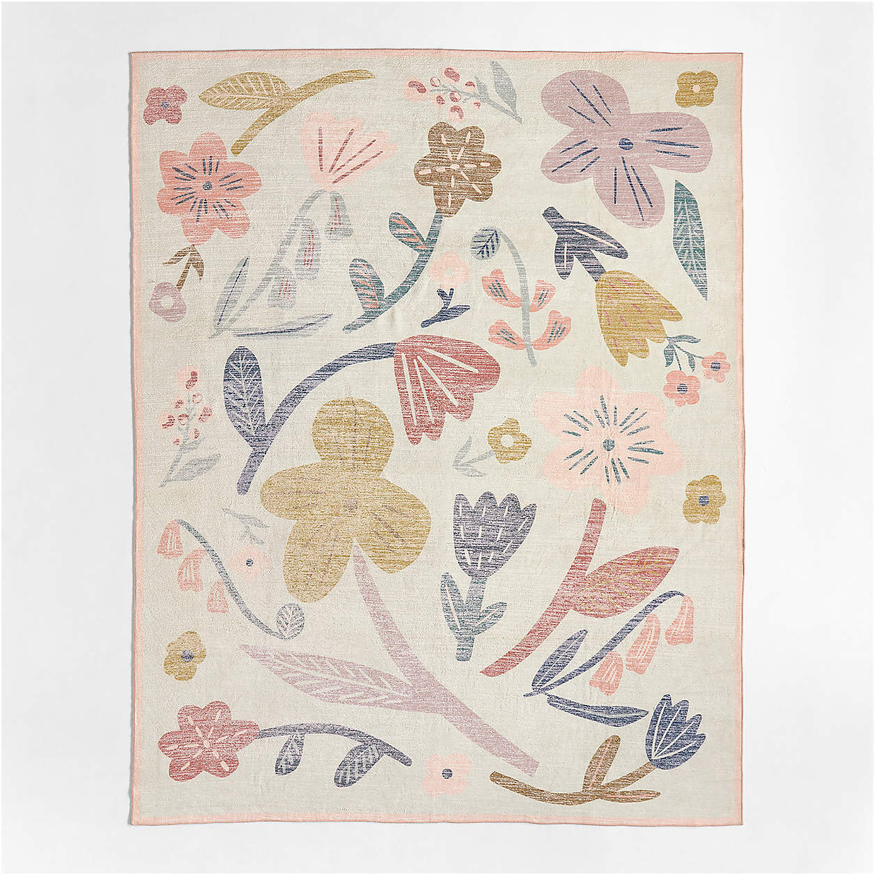 Brilliant Garden Washable Kids Area Rug 5'x8' + Reviews | Crate & Kids | Crate & Barrel