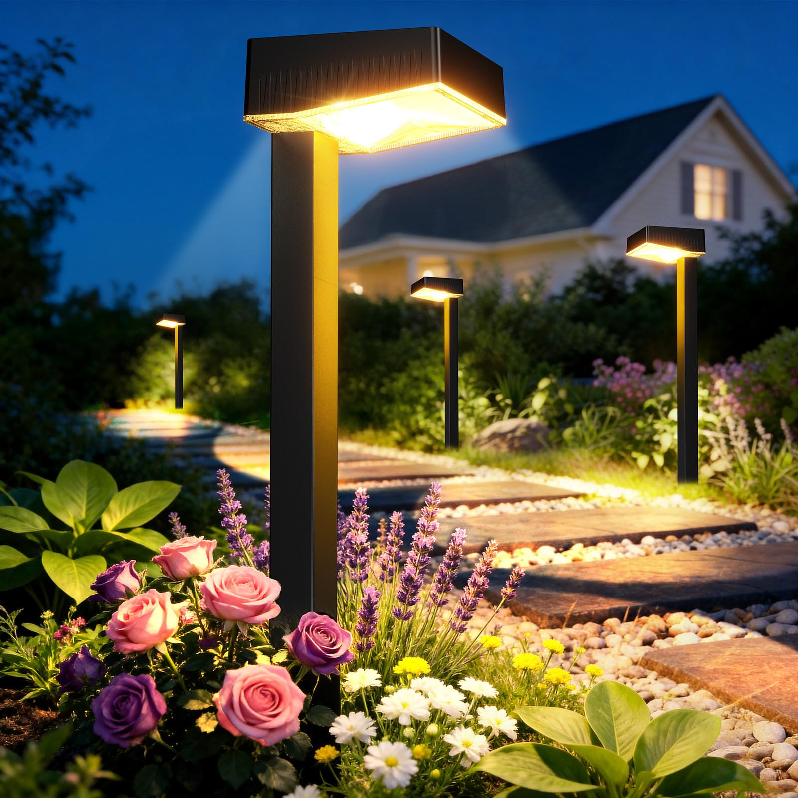 ELECLINK Solar Pathway Lights Outdoor, 8 Pack Garden Lights Solar Powered Path Lights with Bigger LED Lens, 2 Light Modes Waterproof Outdoor Solar Light for Yard Driveway Walkway Landscape Patio Lawn | Amazon (US)
