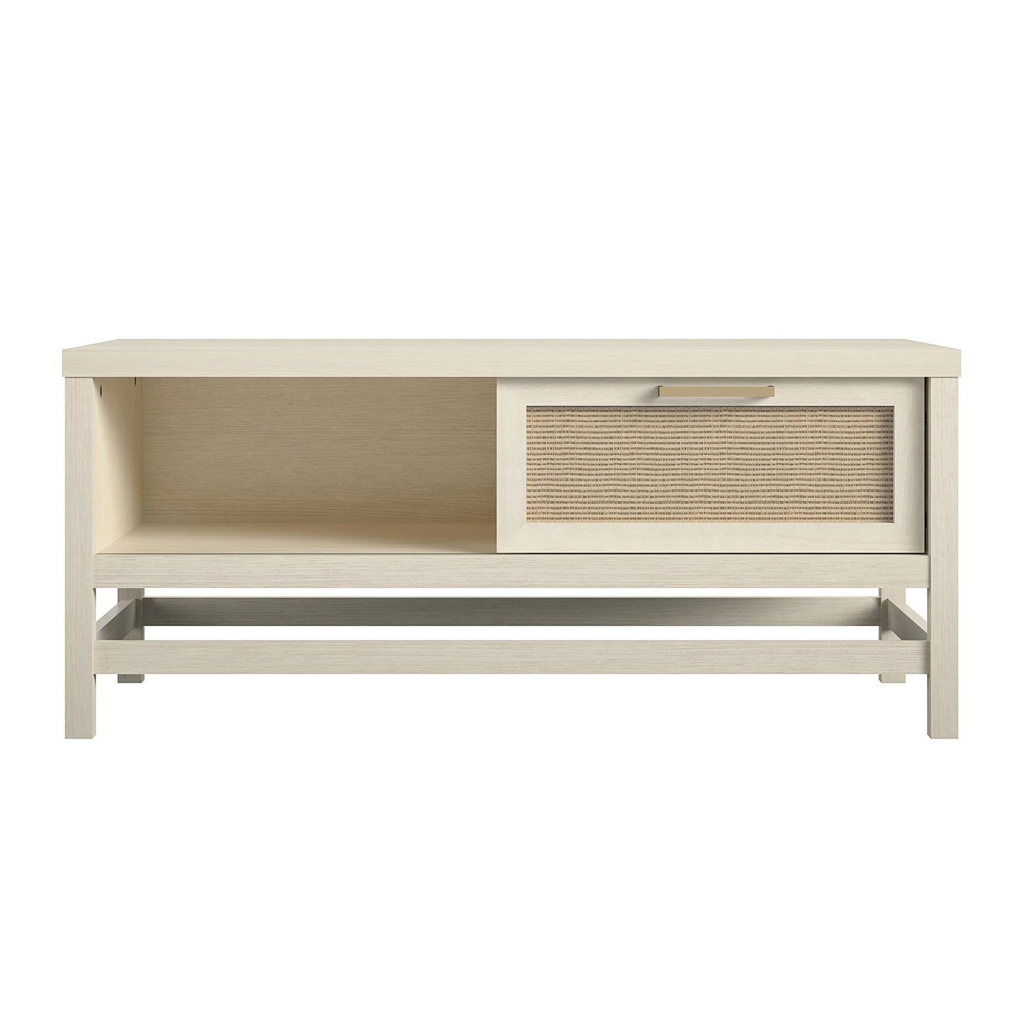 Lennon Coffee Table, Ivory Oak and Faux Rattan - Walmart.com | Walmart (US)