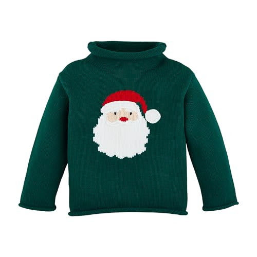 Mud Pie Kids Children's Rollneck Sweater Green Santa Small | 12-18M | Amazon (US)