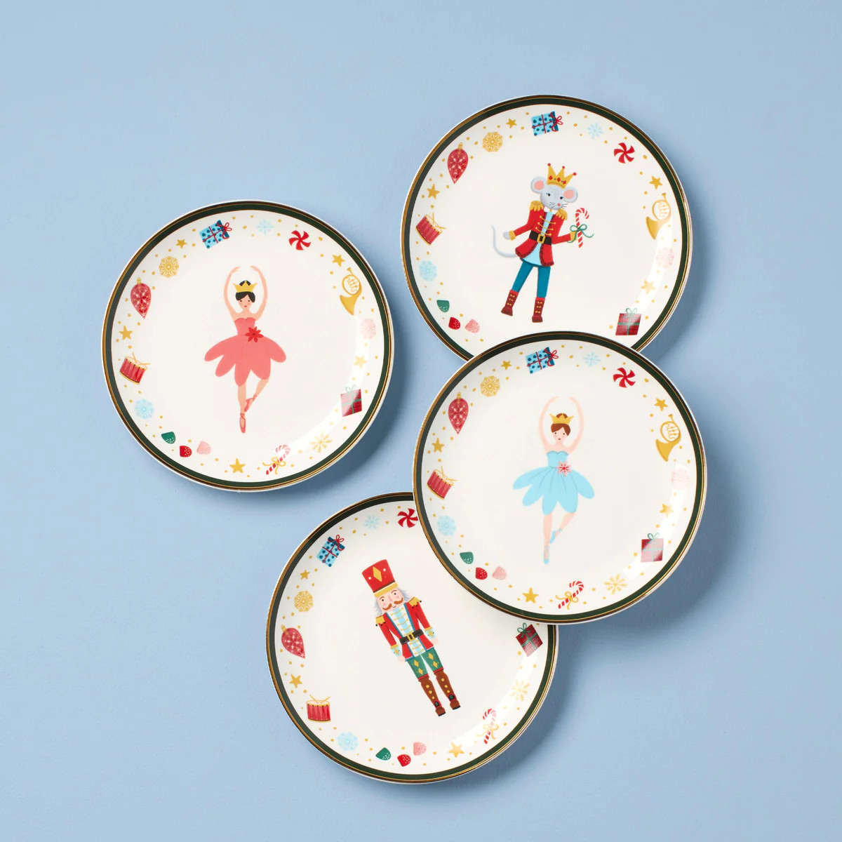 Nutcracker Ballet Tidbit Plates - Set of 4 | Lenox