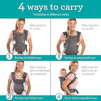 Infantino Flip Advanced 4-in-1 Carrier - Ergonomic, convertible, face-in and face-out front and b... | Amazon (US)