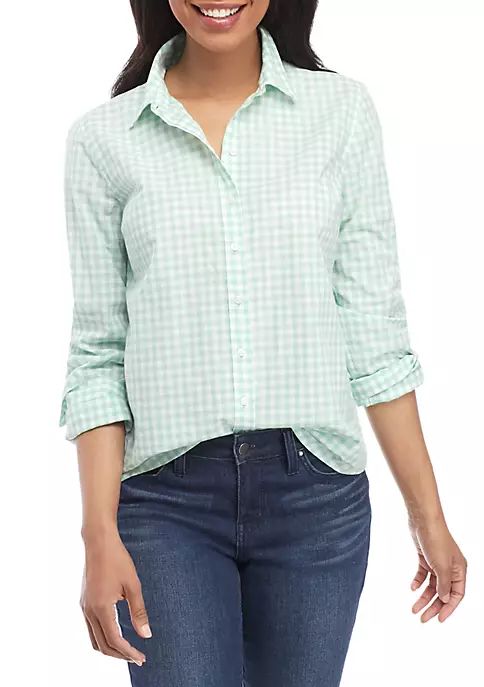 Crown & Ivy™
Long Sleeve Gingham Button Up Top | Belk