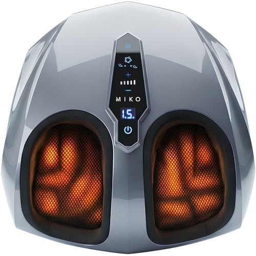 MIKO Foot Massager Machine with Deep-Kneading, Compression, Shiatsu, and Heat for Plantar Fasciitis, Neuropathy - Fits up to Men Size 12 | Amazon (US)
