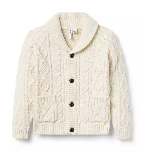 Cable Knit Shawl Collar Cardigan | Janie and Jack