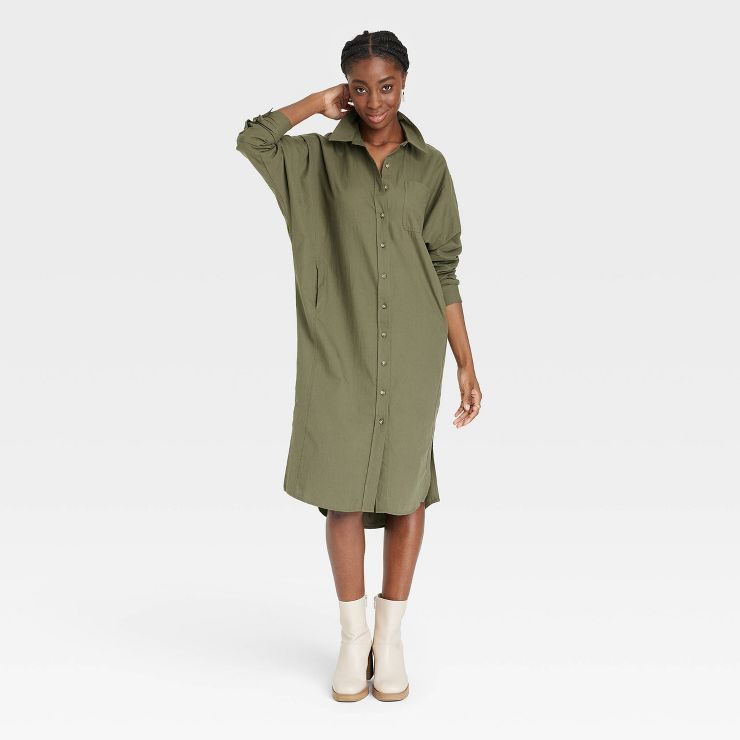 Women's Long Sleeve Button-Down Shirtdress - Universal Thread™ | Target